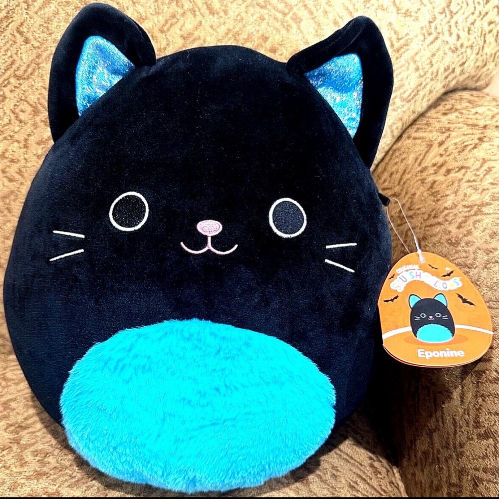11” Eponine the Black & Teal Cat Squishmallow New With Tags!